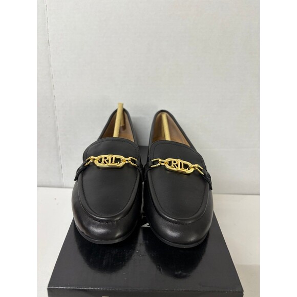 LAUREN Ralph Lauren Womens Averi Black Nappa Leather Slip On Loafer Black Sz 6B - Picture 4 of 6